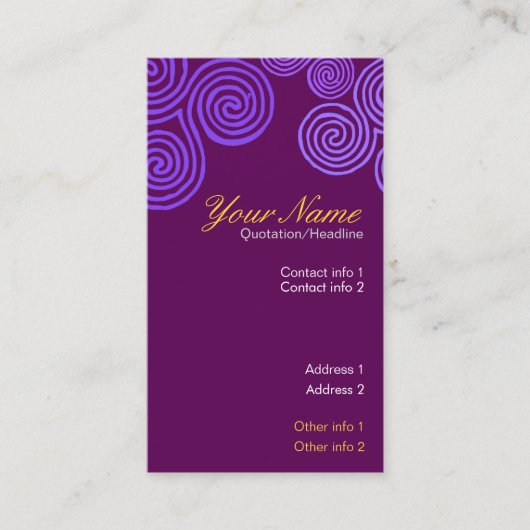 ケルト紫スワール名刺 名刺 (正面)