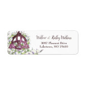 ケルト紫トリケトラ水色フローラアドレス ラベル (正面)