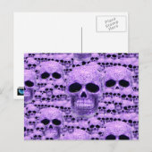ケルト紫色スカルコラージュ ポストカード (正面/裏面)