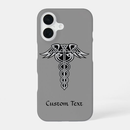 ケルト結びのカドゥケウス iPhone 16ケース (裏面)