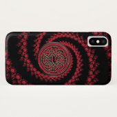 ケルト結び目模様との赤くおよび黒いフラクタル Case-Mate iPhoneケース (裏面(横))