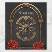 ケルト結び目模様とゴシック様式の優雅さのハート ワインラベル (シングルラベル)