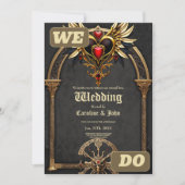 ケルト結び目模様とゴシック様式の優雅さのハート。 招待状 (正面)