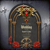 ケルト結び目模様とゴシック様式の優雅さのハート 招待状