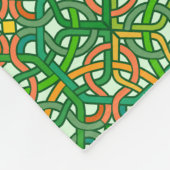ケルト結び目模様のかわいらしいアイルランドのブレードパターン緑 フリースブランケット (角)