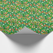 ケルト結び目模様のかわいらしいアイルランドのブレードパターン緑 ラッピングペーパー (角)