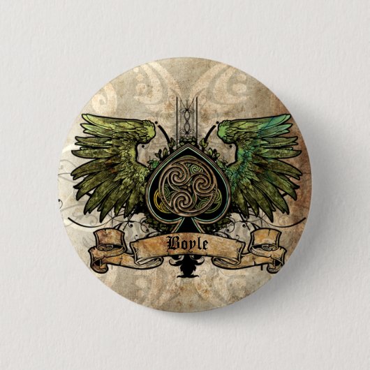 ケルト結び目模様のアイルランドのアイルランドの入れ墨都市Keychain 缶バッジ (正面)