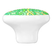 ケルト結び目模様のアイルランドのブレードパターン緑の黄色 セラミックノブ (側面)