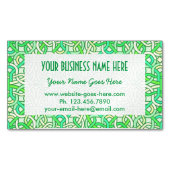 ケルト結び目模様のアイルランドのブレードパターン緑の黄色 マグネット名刺 (正面)