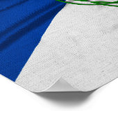 ケルト結び目模様のアザミと旗 ポスター (角)