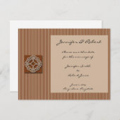 ケルト結び目模様のクリームと錆の日付の保存 セーブザデート (正面/裏面)