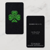 ケルト結び目模様のスタイルの緑のシャムロックのセントパトリックの日 名刺 (正面/裏面)