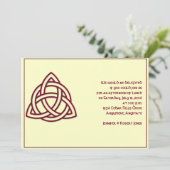 ケルト結び目模様のバーガンディと神話のアイボリーパーティー 招待状 (スタンド正面)