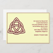 ケルト結び目模様のバーガンディと神話のアイボリーパーティー 招待状 (正面/裏面)