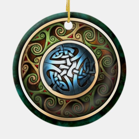 ケルト結び目模様のペンダントかオーナメント セラミックオーナメント (裏面)