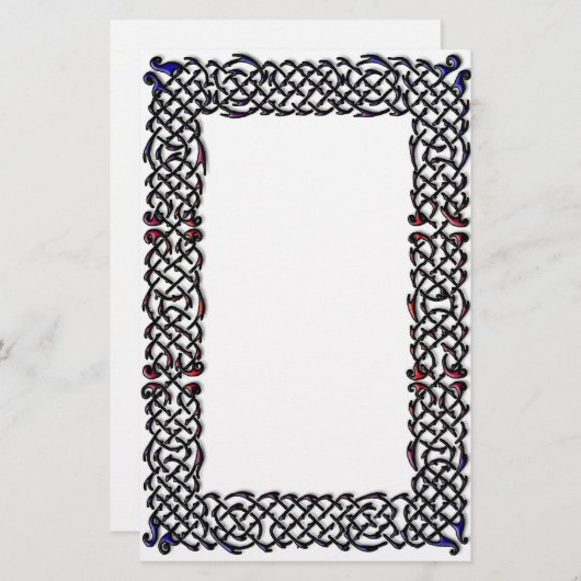 ケルト結び目模様のボーダー 便箋 (正面/裏面)