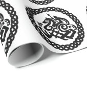 ケルト結び目模様の円のOdinそしてSleipnir ラッピングペーパー (ロールコーナー)