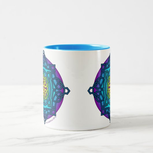 ケルト結び目模様の円形浮彫りのマグの_のカッコいいのtones_ARD ツートーンマグカップ (中央)