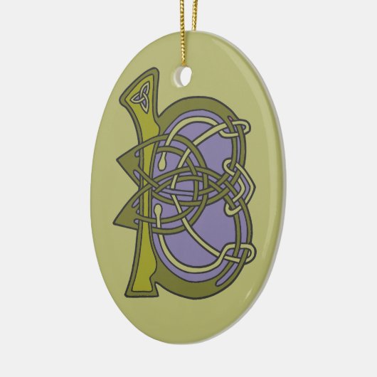 ケルト結び目模様の手紙のイニシャルのモノグラムB セラミックオーナメント (左)