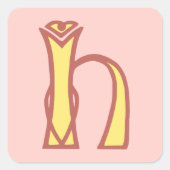 ケルト結び目模様の手紙のイニシャルのモノグラムH スクエアシール (正面)