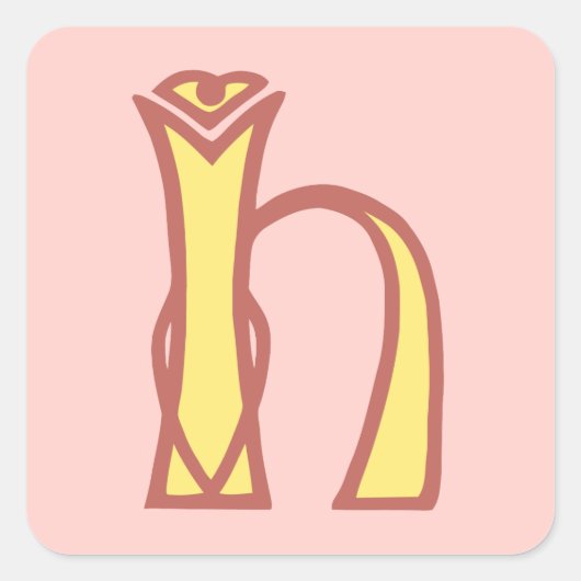 ケルト結び目模様の手紙のイニシャルのモノグラムH スクエアシール (正面)