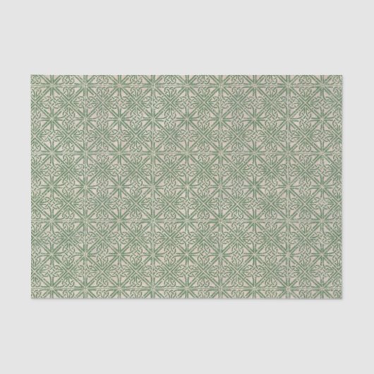 ケルト結び目模様の緑パターン 薄葉紙 (正面)