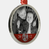 ケルト結び目模様のTriskelionの赤いクリスマスの写真Ornam メタルオーナメント (右)