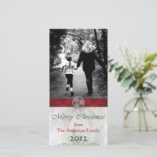 ケルト結び目模様のTriskelion HolidayChristmasの写真 シーズンカード (スタンド正面)