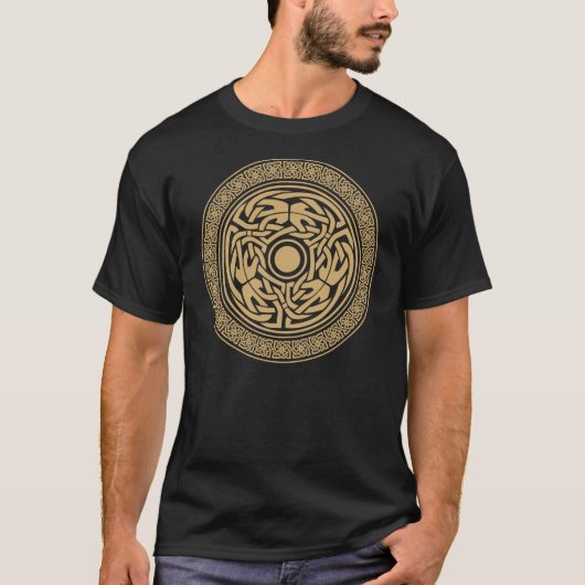 ケルト結び目模様はっきりした円 Tシャツ (正面)