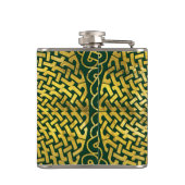 ケルト結び目模様を持つアイルランドの4葉のクローバー フラスク (裏面)