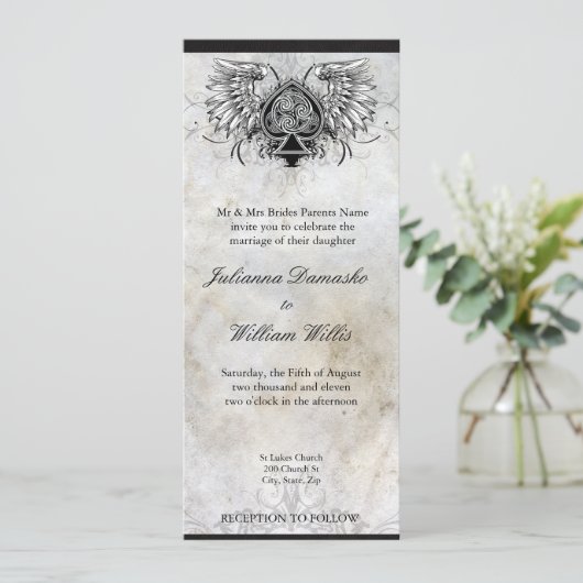 ケルト結び目模様アイリッシュアーバンタトゥー結婚式招待状 招待状 (スタンド正面)