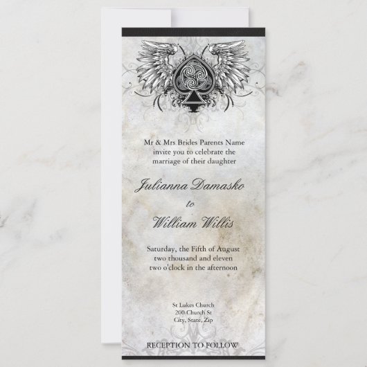 ケルト結び目模様アイリッシュアーバンタトゥー結婚式招待状 招待状 (正面)