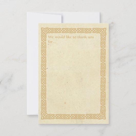 ケルト結び目模様アイリッシュゲリックサンキューテンプレート サンキューカード (裏面)