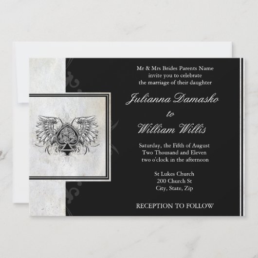 ケルト結び目模様アイリッシュゲール結婚式招待状 招待状 (正面)