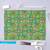 ケルト結び目模様アイルランド組み紐模様緑かわいらし色 薄葉紙 (クラフト)