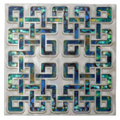 ケルト結び目模様アワビ貝及び真珠 タイル (正面)