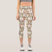 ケルト結び目模様アーストーン – 緑、茶色、オレンジ カプリレギンス (正面)