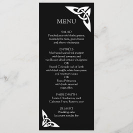 ケルト結び目模様イニシャル – メニューカード黒 メニュー