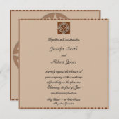 ケルト結び目模様インクリームアンドラスト結婚式招待状 招待状 (正面/裏面)