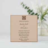 ケルト結び目模様インクリームアンドラスト結婚式招待状 招待状 (スタンド正面)