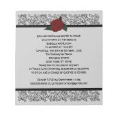 ケルト結び目模様インフィニティバラゴシック結婚式招待状 ノートパッド (正面)