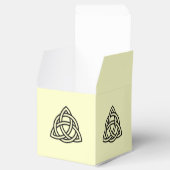 ケルト結び目模様インブラックおよびアイボリー結婚式の引き出物ボックス フェイバーボックス (オープン)