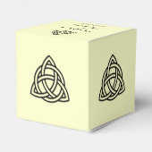 ケルト結び目模様インブラックおよびアイボリー結婚式の引き出物ボックス フェイバーボックス (裏面サイド)