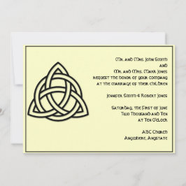 ケルト結び目模様インブラックアイボリー結婚式招待状 招待状