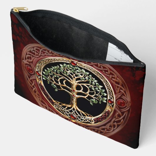 ケルト結び目模様エレガントの高貴な生命の木。 アクセサリーポーチ (見開き)
