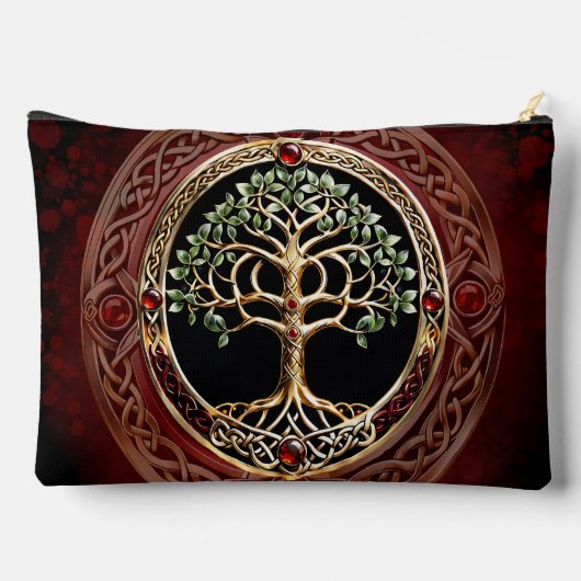 ケルト結び目模様エレガントの高貴な生命の木。 アクセサリーポーチ (裏面)