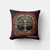 ケルト結び目模様エレガントの高貴な生命の木。 クッション (正面)