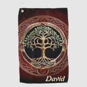 ケルト結び目模様エレガントの高貴な生命の木。 ゴルフタオル (正面)