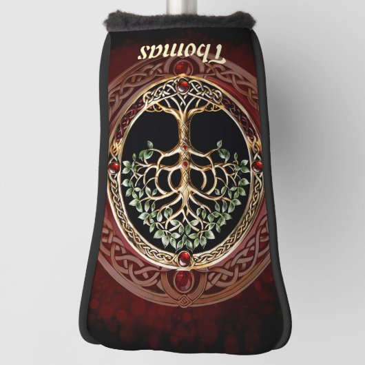 ケルト結び目模様エレガントの高貴な生命の木。 ゴルフヘッドカバー (回転90)