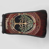 ケルト結び目模様エレガントの高貴な生命の木。 ゴルフヘッドカバー (正面)